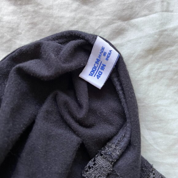 Vintage Rosin Black Midi Slip Skirt with Lace Trim - Picture 2 of 7